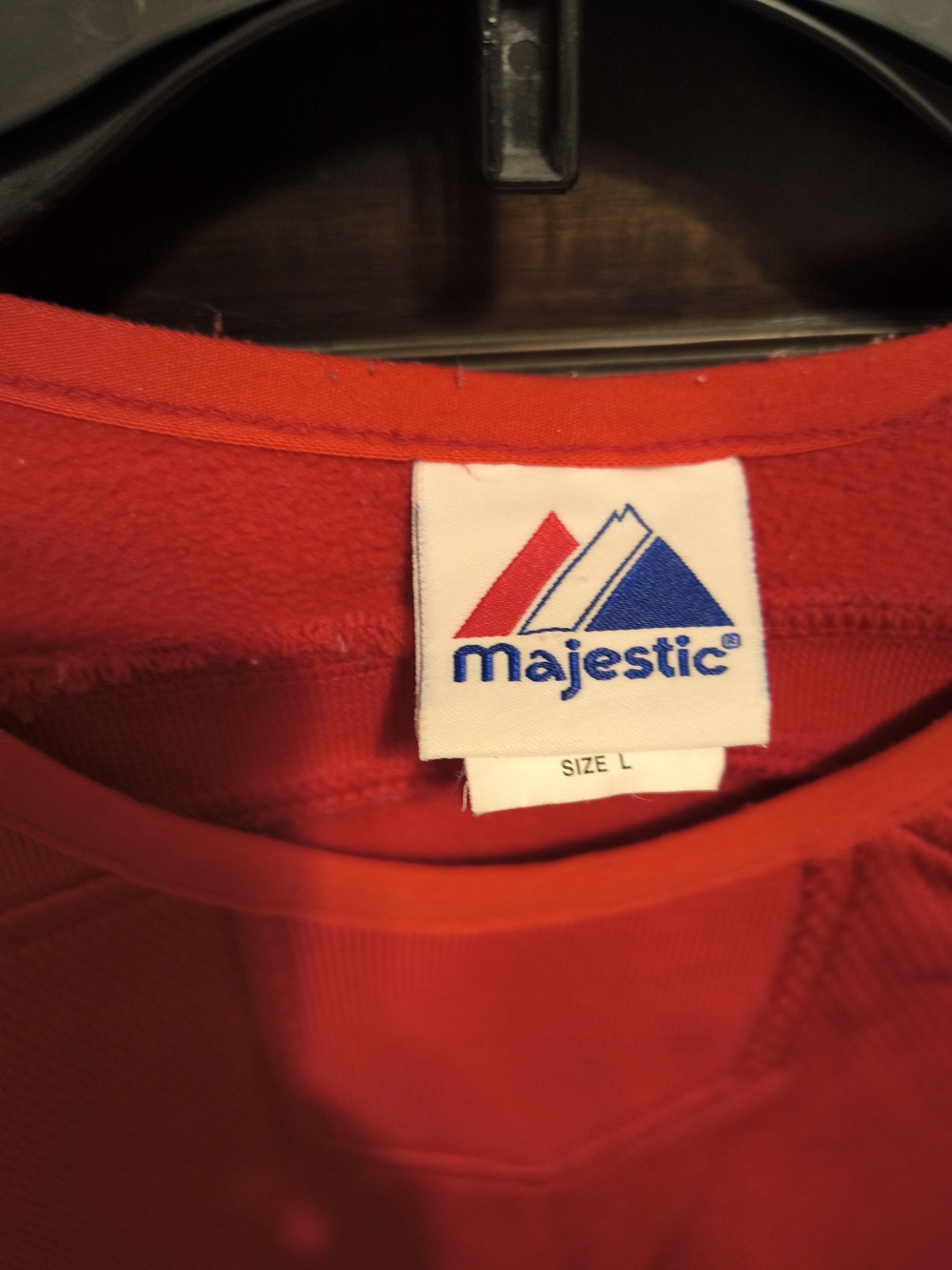 Majestic Red Athletic Jersey Top